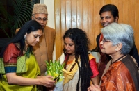 With Rama Vaidyanathan, eminent Bharatnatyam Dancer; Parvathi Baul, the Wandering Minstrel; & Manjari Sinha, Music-Film Critic