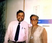 With Md. Yunus, Nobel Laureate, during the World Summit on Social Development, Copenhagen, 1995