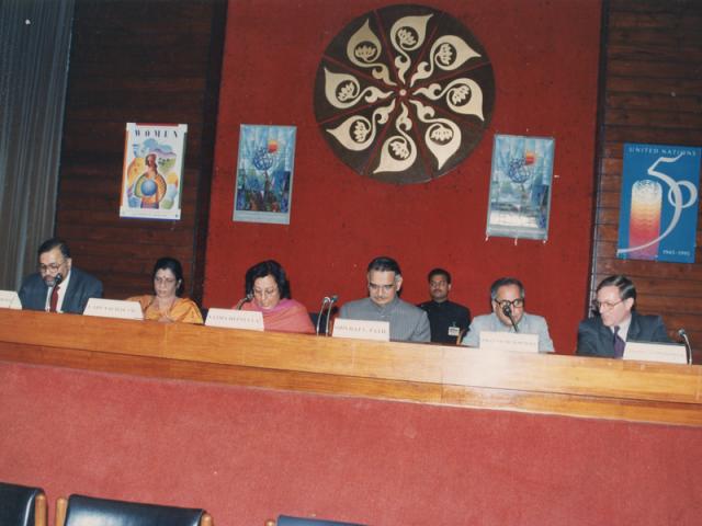 Dr. Najma Heptulla, Dy. Chairman, Rajya Sabha, Sri Shiv Raj Patil, Speaker, Lok Sabha and Sri Pranab Mukehrjee